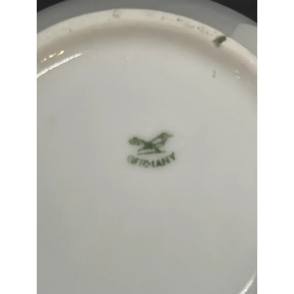 Vintage Iridescent German Sugar Bowl w/ Lid Floral Design Made in Germany